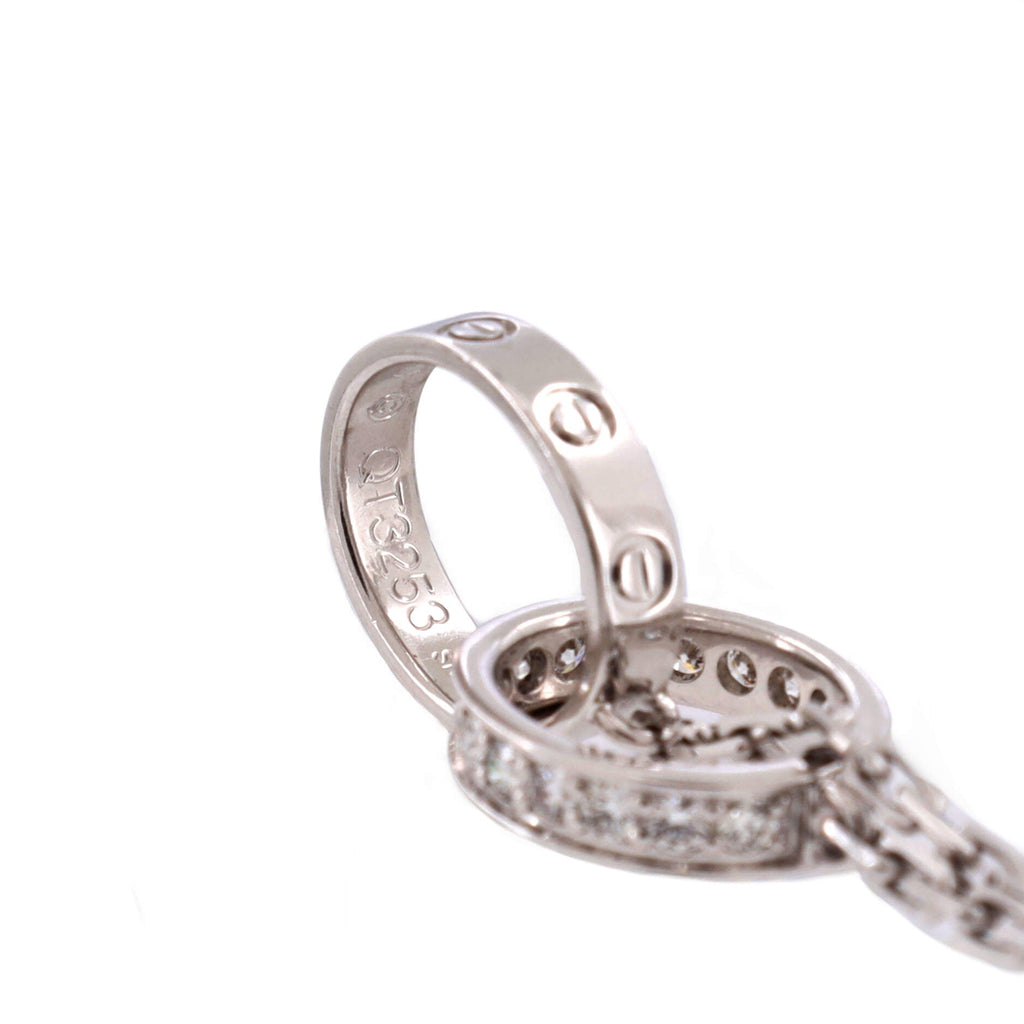 Love Interlocking Necklace 18K White Gold and Diamonds