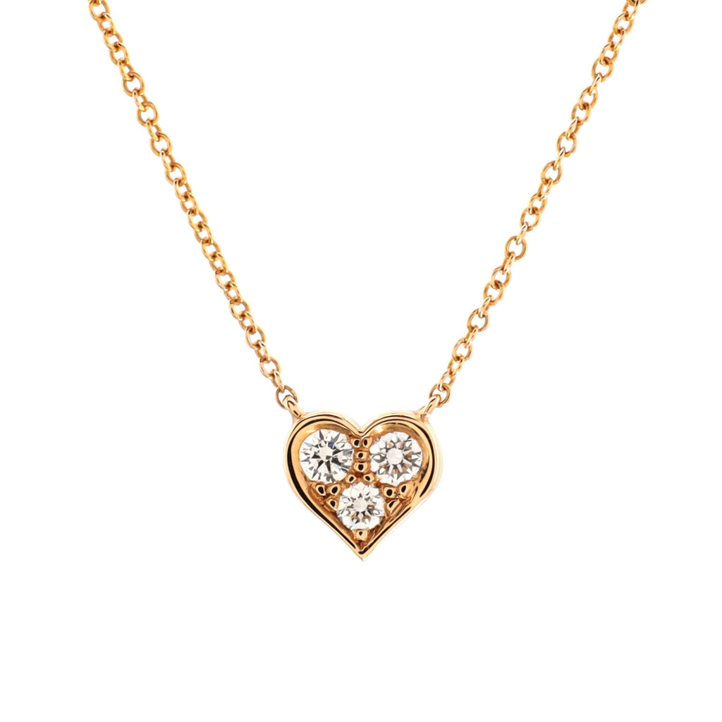 Sentimental Heart 3 Diamond Pendant Necklace 18K Yellow Gold with Diamonds