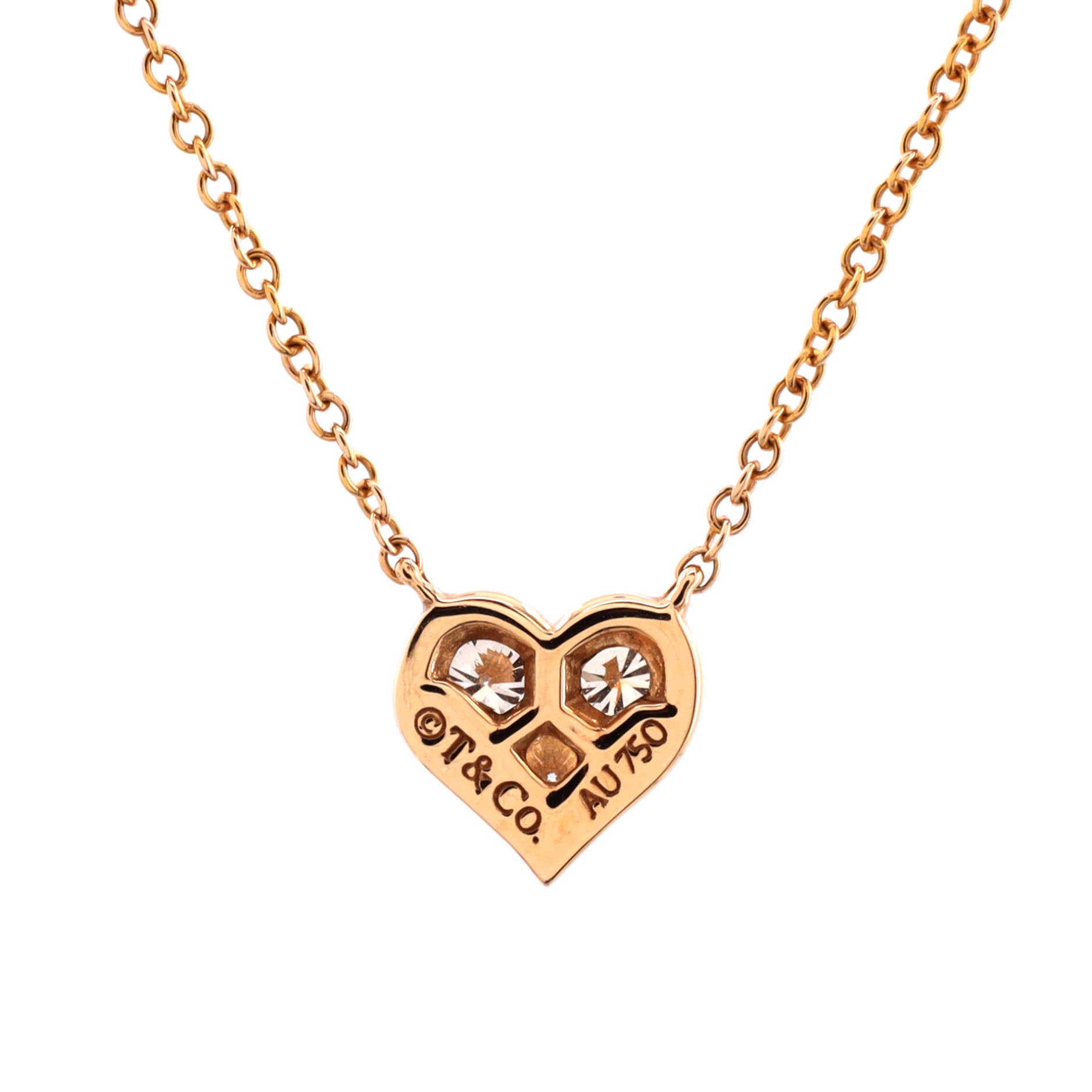 Sentimental Heart 3 Diamond Pendant Necklace 18K Yellow Gold with Diamonds