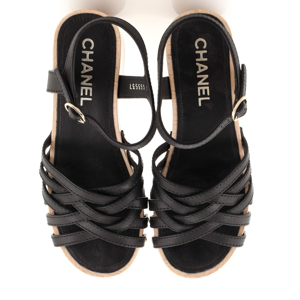 Women's Strappy Sandals Leather and Cork