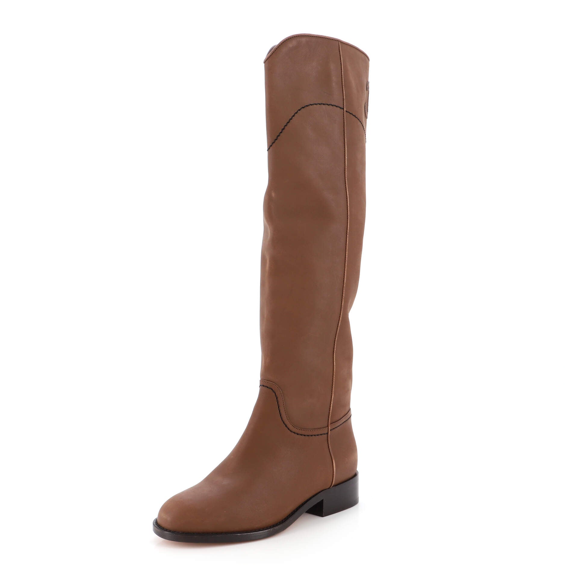 Women's CC Riding Knee High Boots Leather