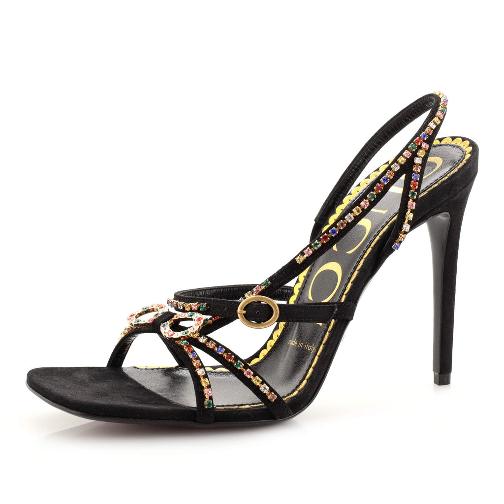 Women's Carmen Heeled Sandals Embellished Suede