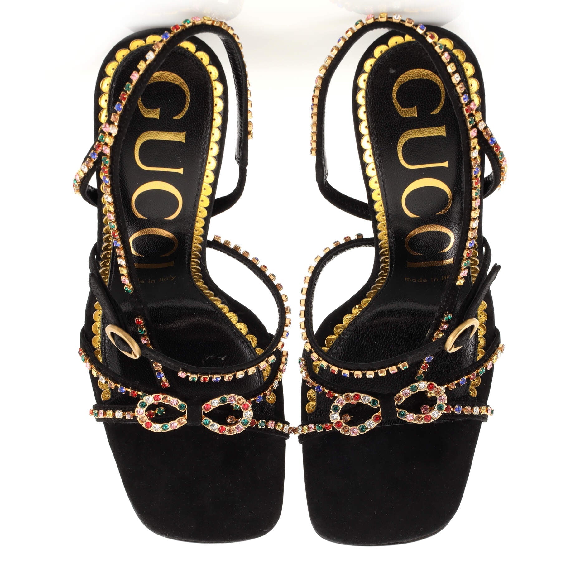 Women's Carmen Heeled Sandals Embellished Suede