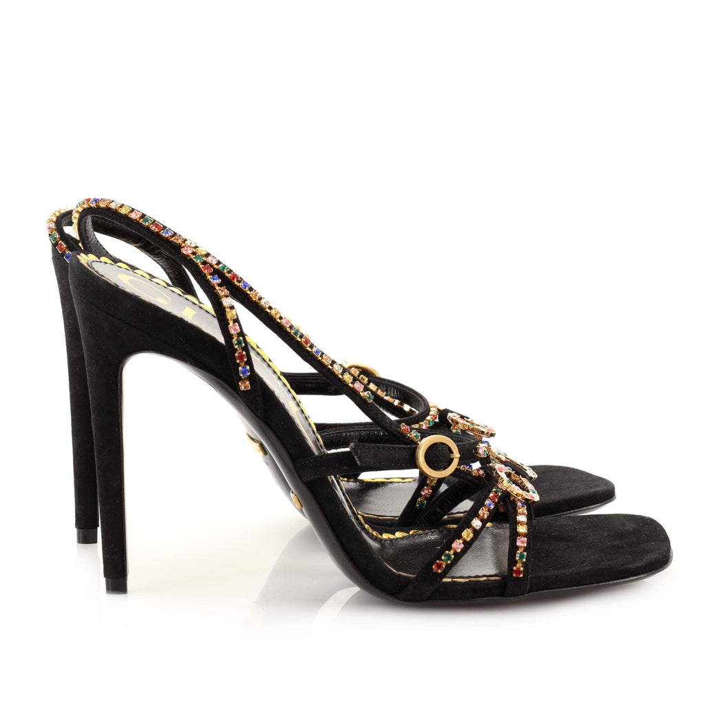 Women's Carmen Heeled Sandals Embellished Suede