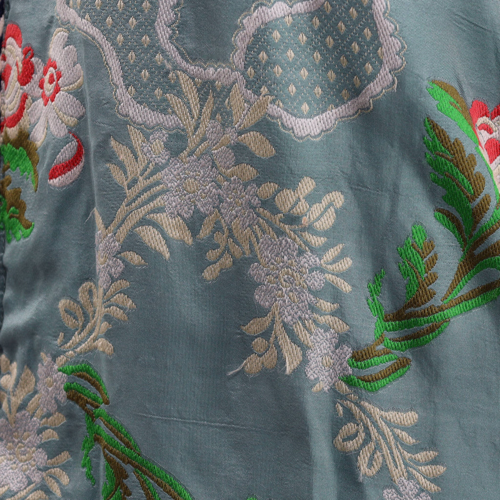 Men's Floral Bomber Jacket Embroidered Silk Blend