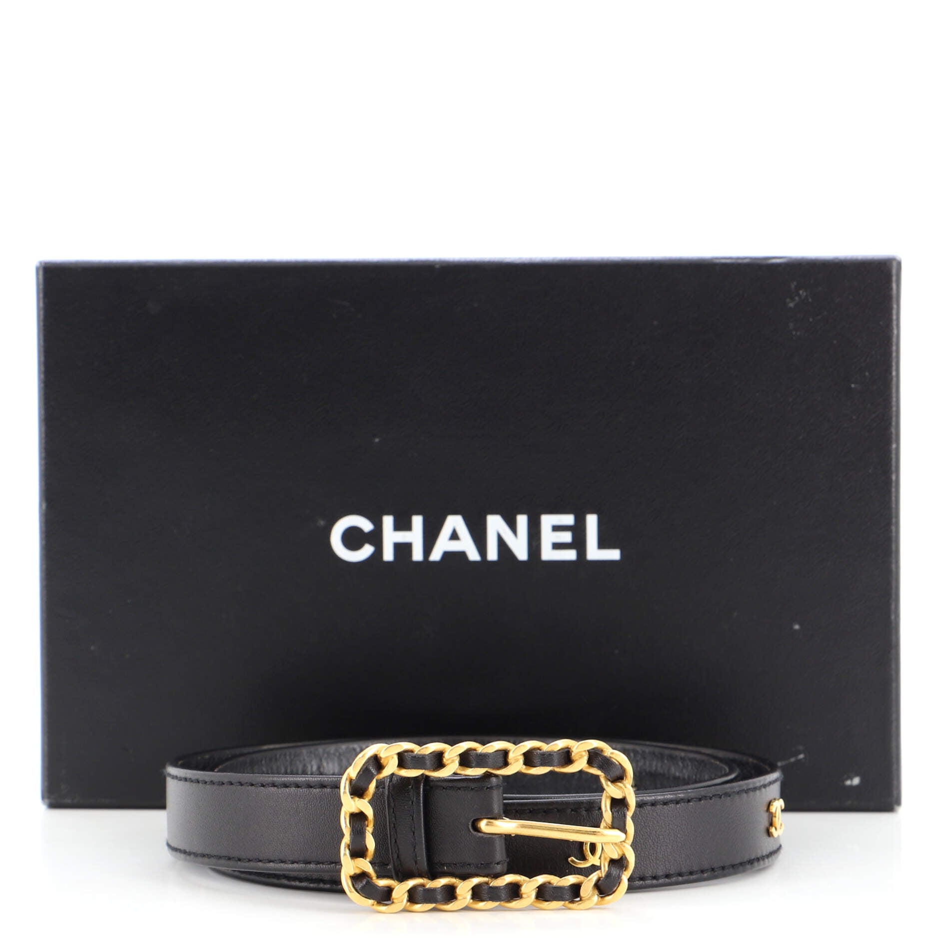 Vintage Multi CC Chain Buckle Belt Leather Thin 65