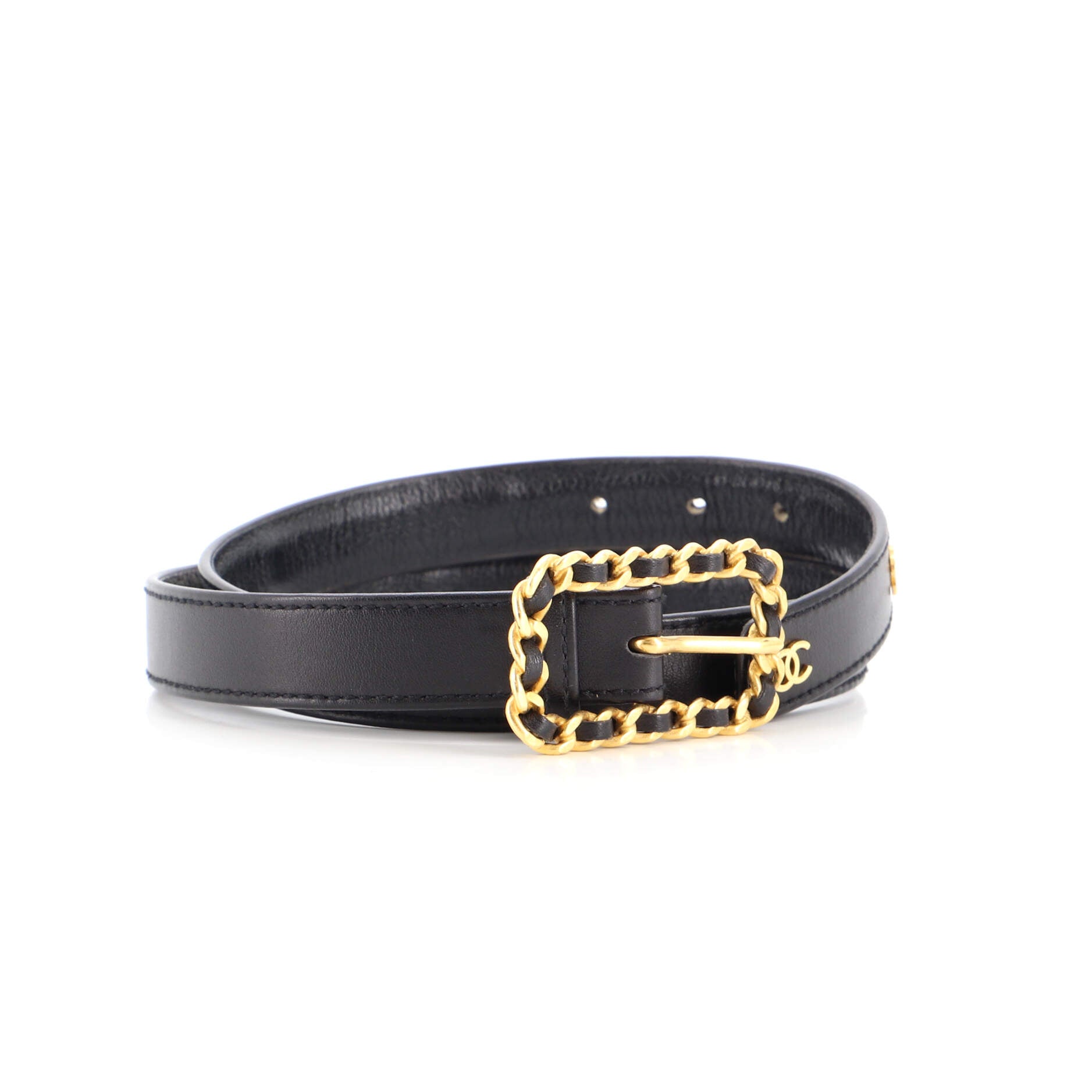 Vintage Multi CC Chain Buckle Belt Leather Thin 65