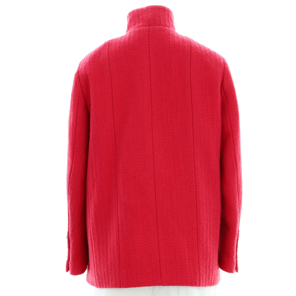 Women's Stand Collar Four Pocket Button Jacket Wool