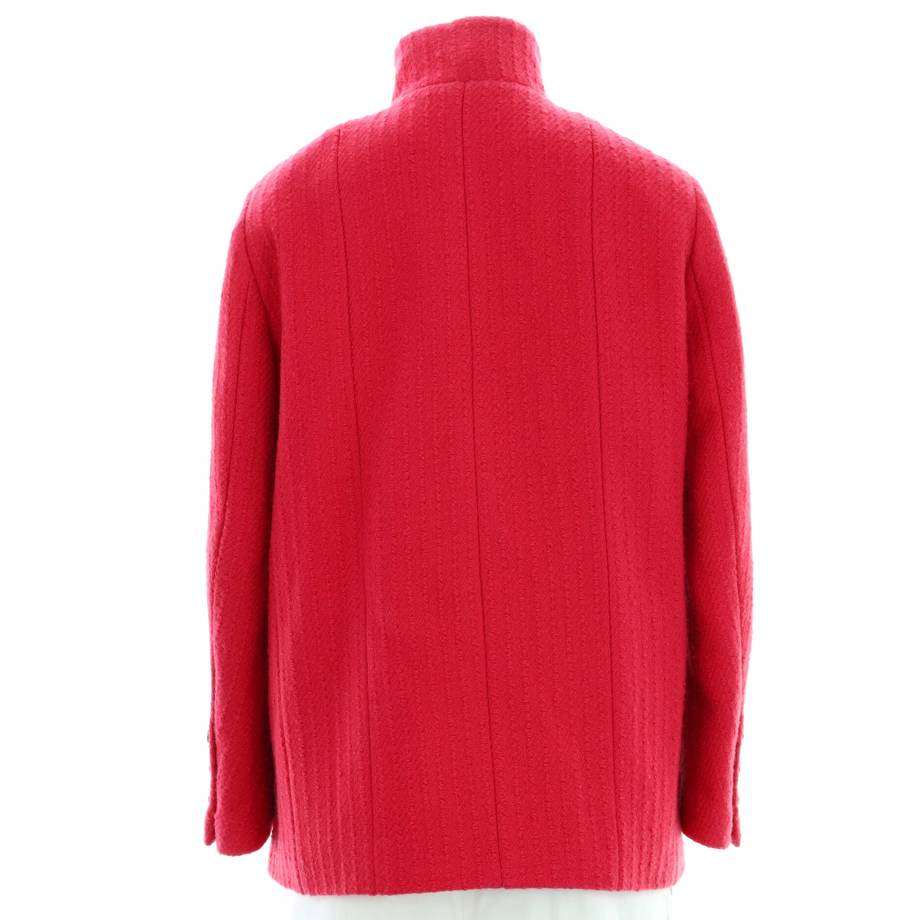 Women's Stand Collar Four Pocket Button Jacket Wool