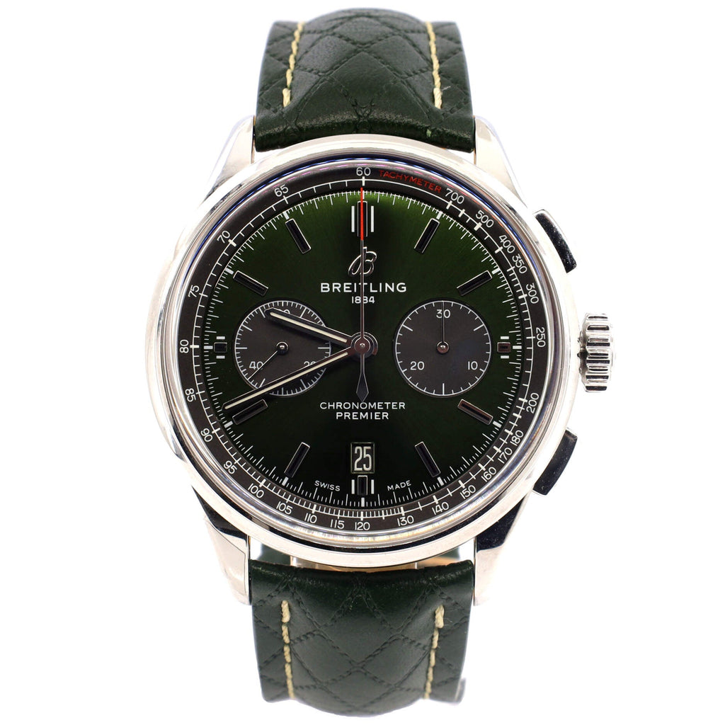Premier B01 Chronograph Bentley British Racing Automatic Watch Stainless Steel and Leather 42