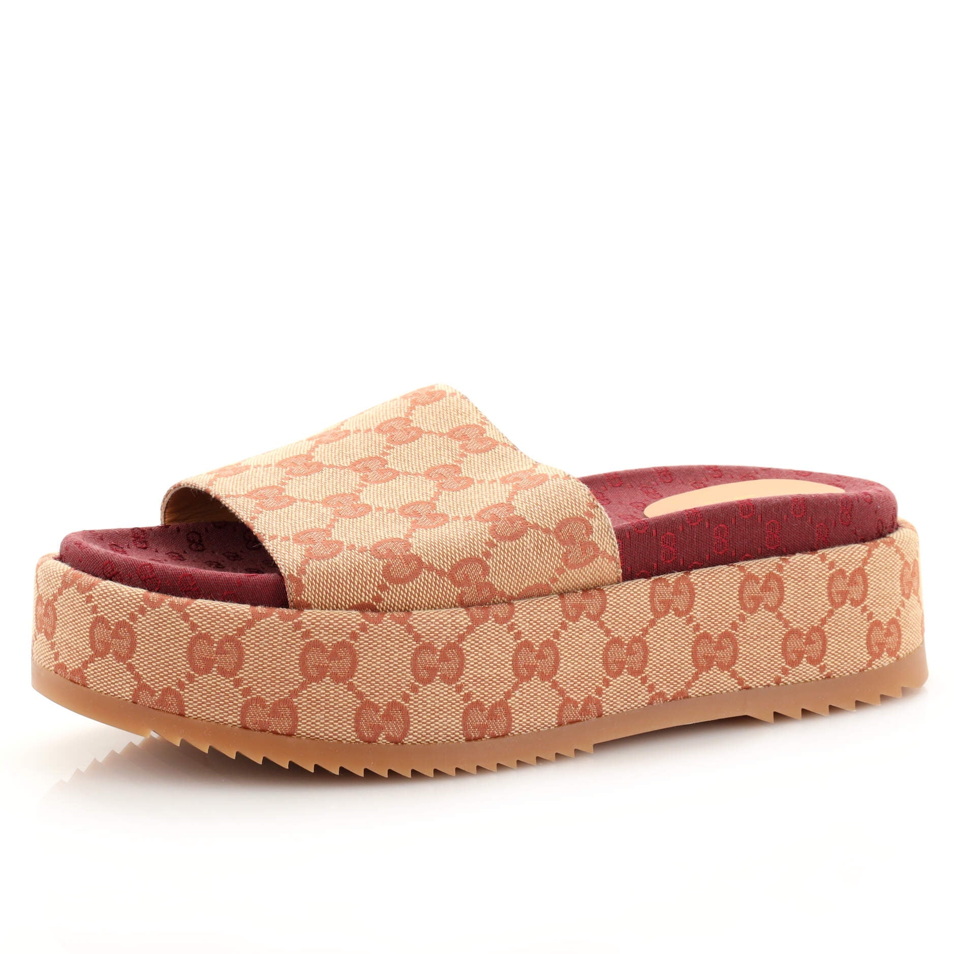 Women's Angelina Platform Slide Sandals GG Canvas
