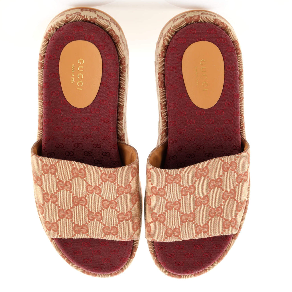 Women's Angelina Platform Slide Sandals GG Canvas