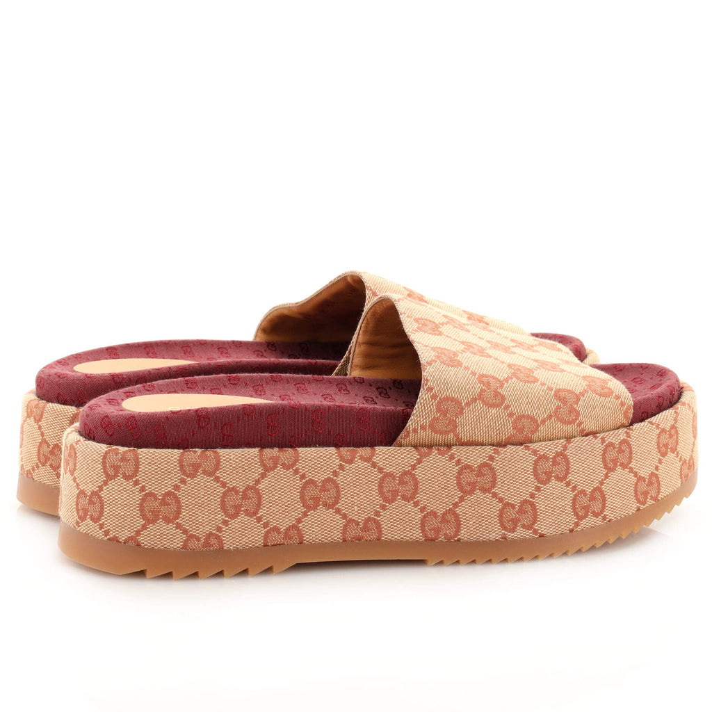 Women's Angelina Platform Slide Sandals GG Canvas