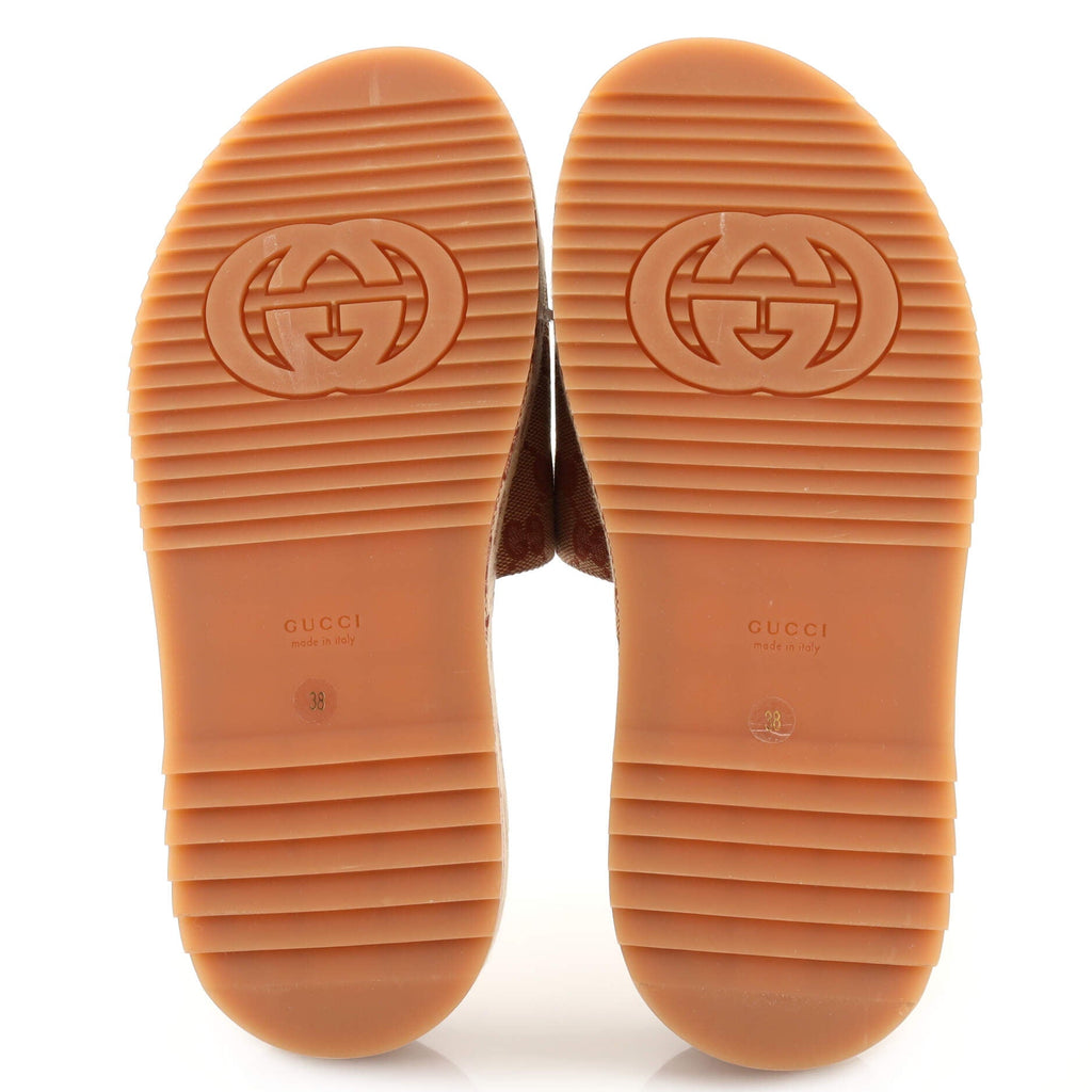 Women's Angelina Platform Slide Sandals GG Canvas