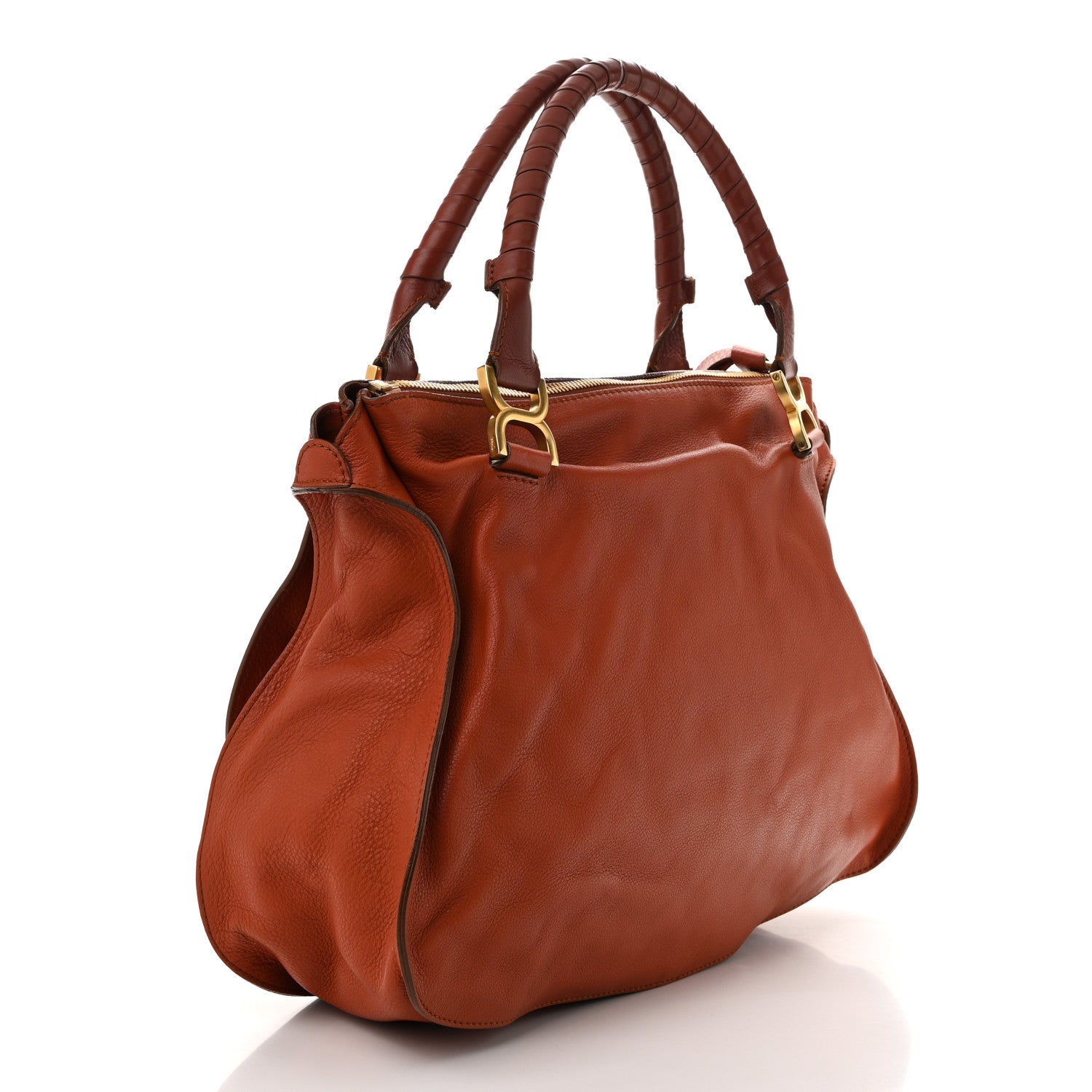 Calfskin Large Marcie Satchel Maple Leaf