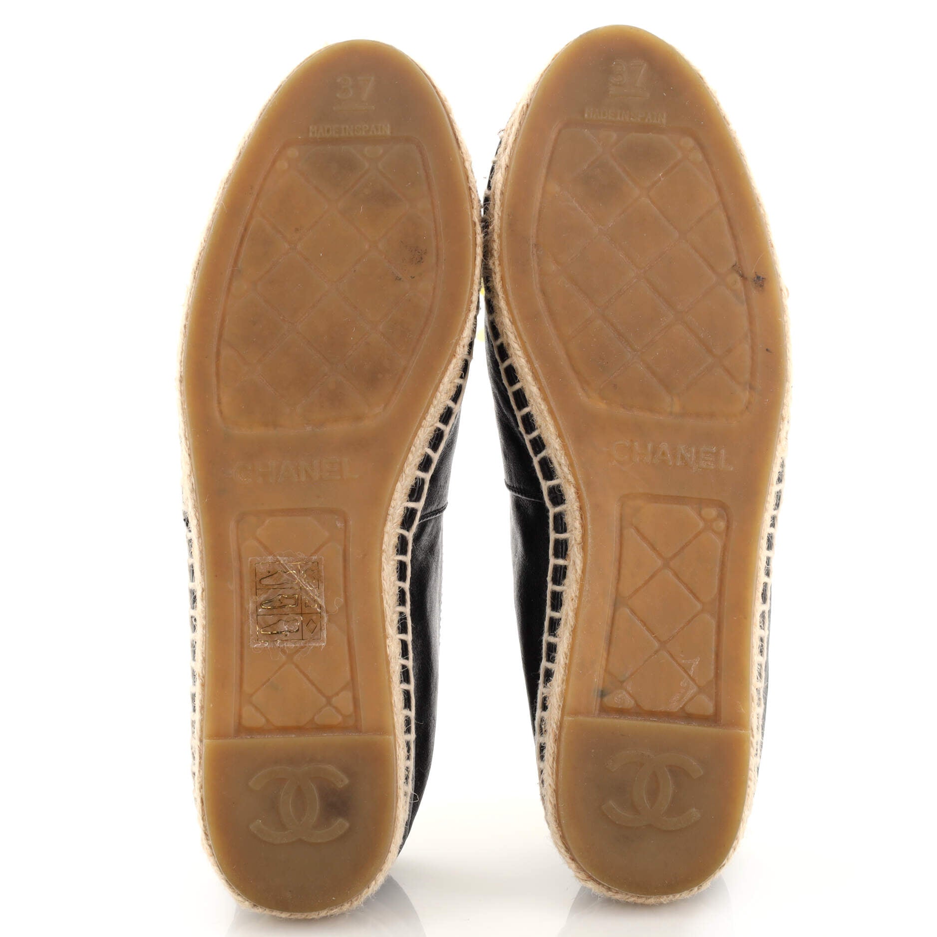 Women's CC Cap Toe Espadrilles Embellished Leather