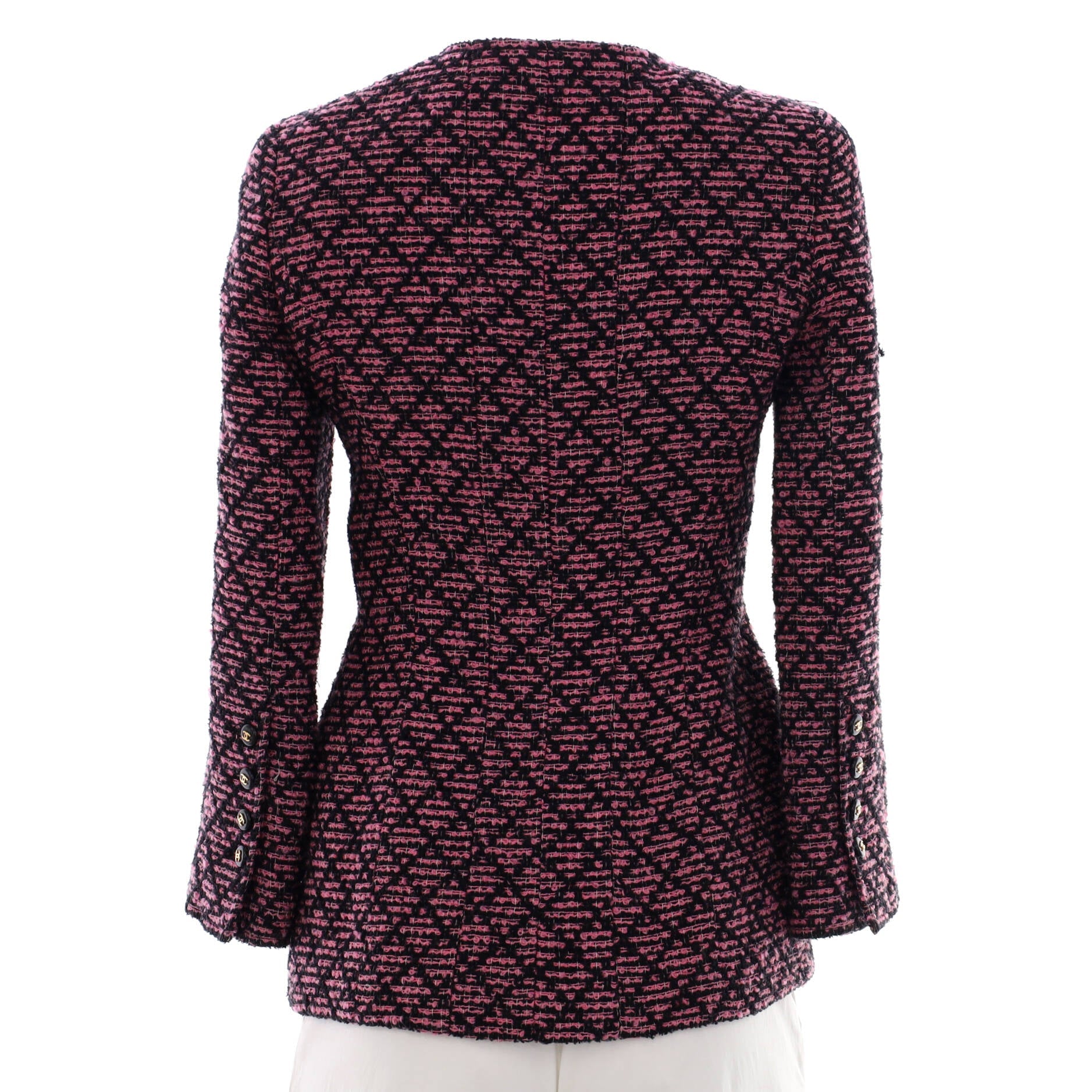 Women's Vintage Collarless Four Pocket Jacket Tweed