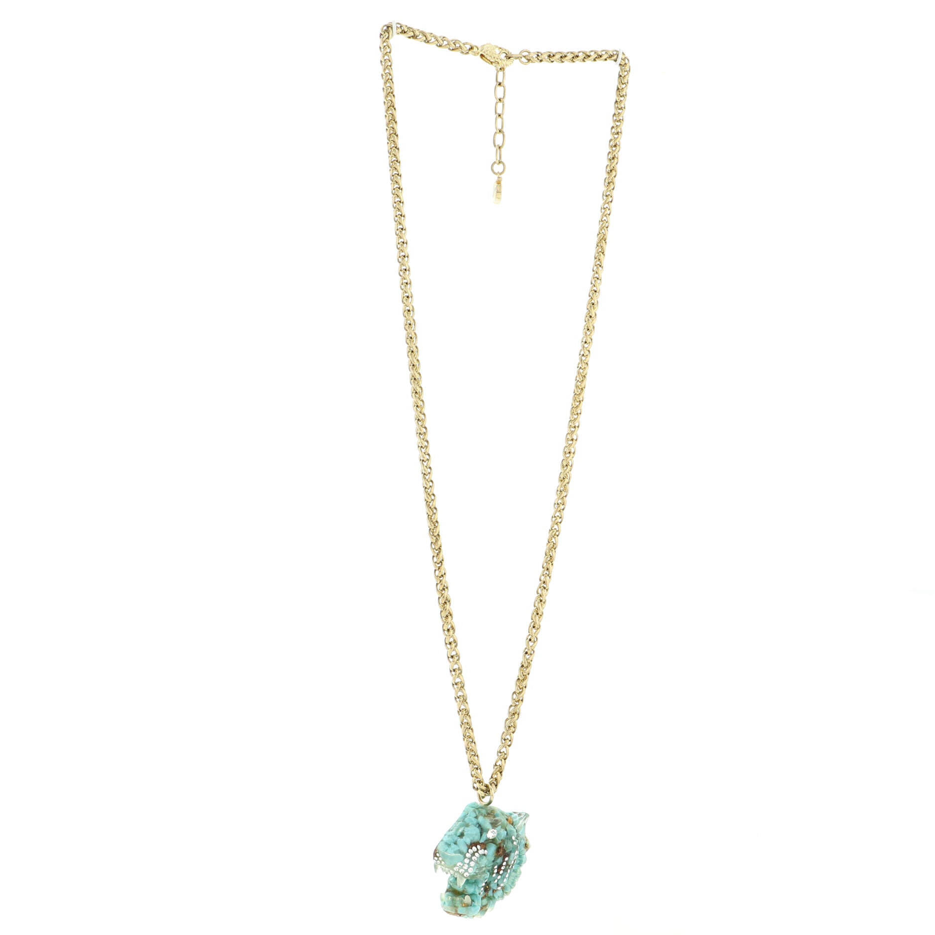 Rajah Pendant Necklace Metal with Crystal Embellished Resin