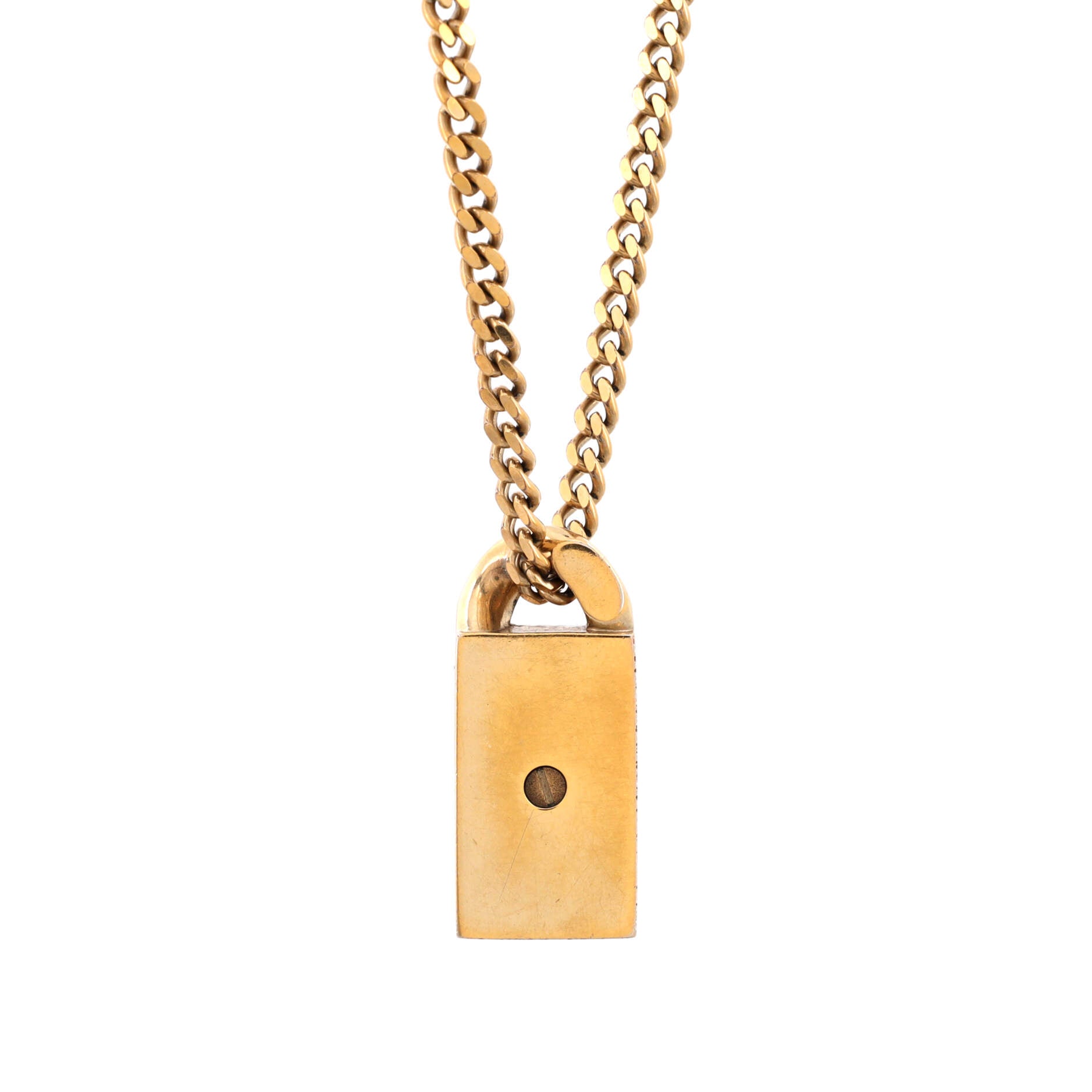 CC Dog Tag Pendant Necklace Metal with Crystals