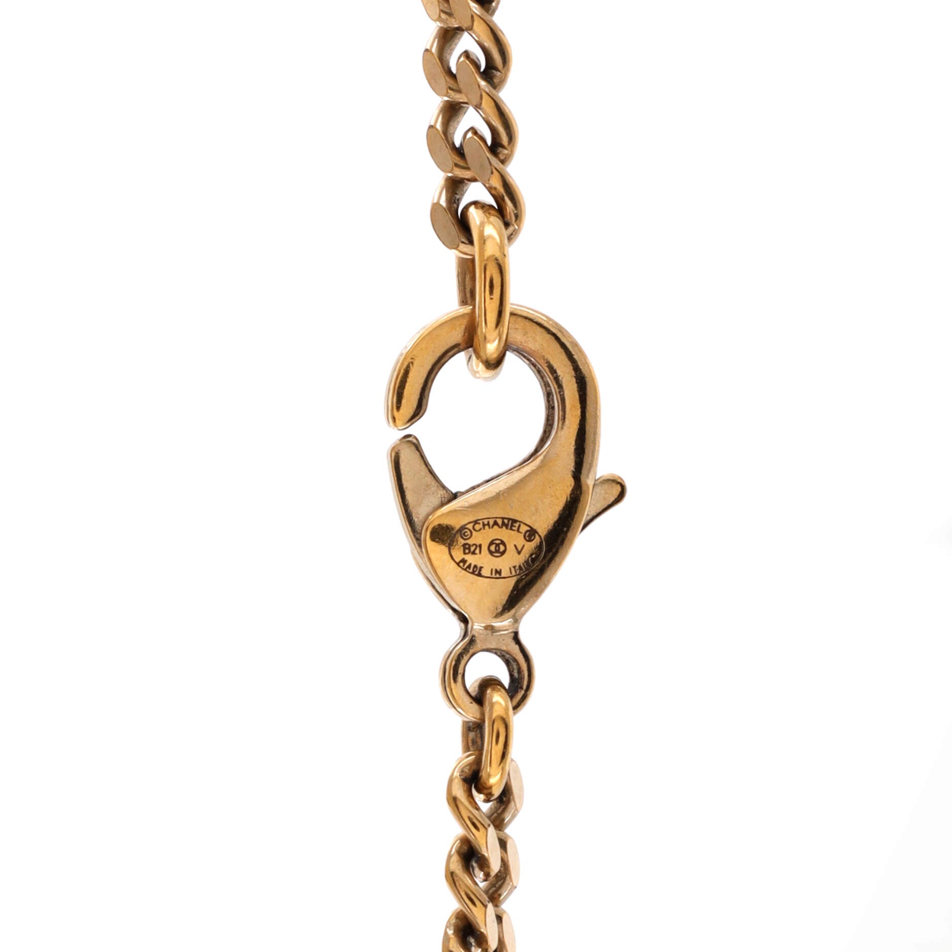 CC Dog Tag Pendant Necklace Metal with Crystals