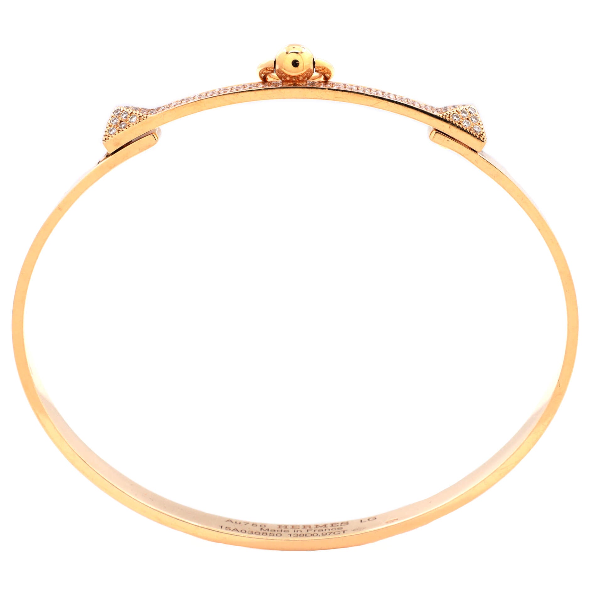Collier de Chien Bracelet 18K Rose Gold with Pave Diamonds Small