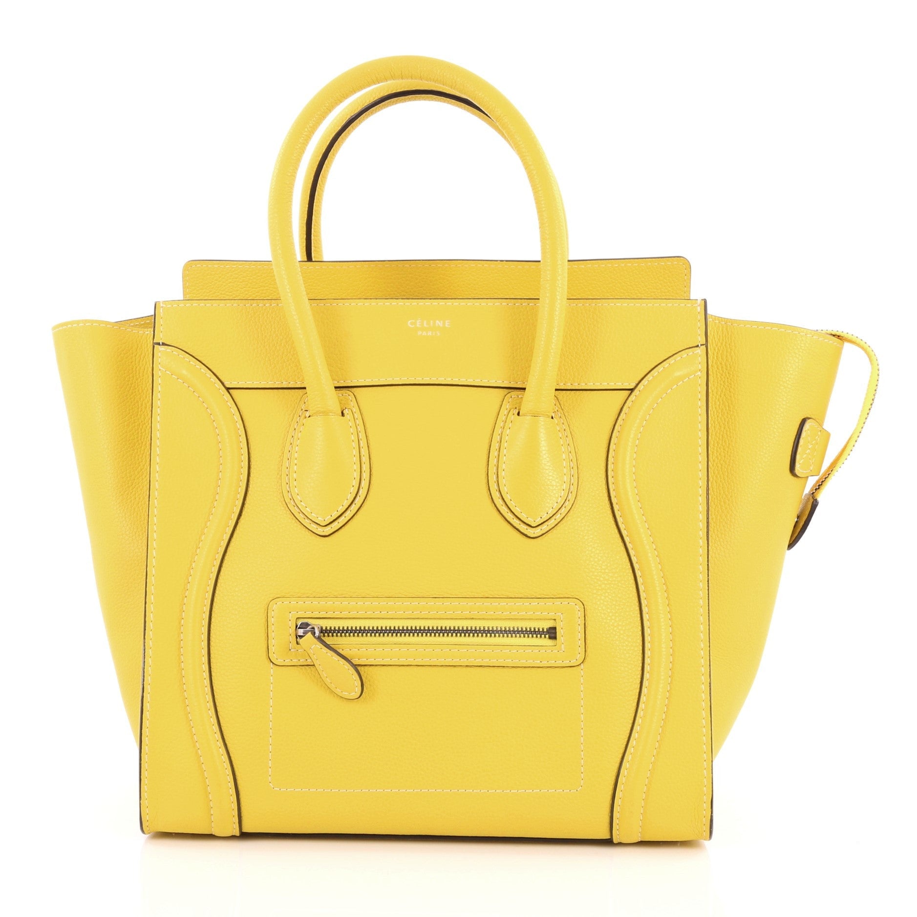 Celine Luggage Handbag Grainy Leather Mini