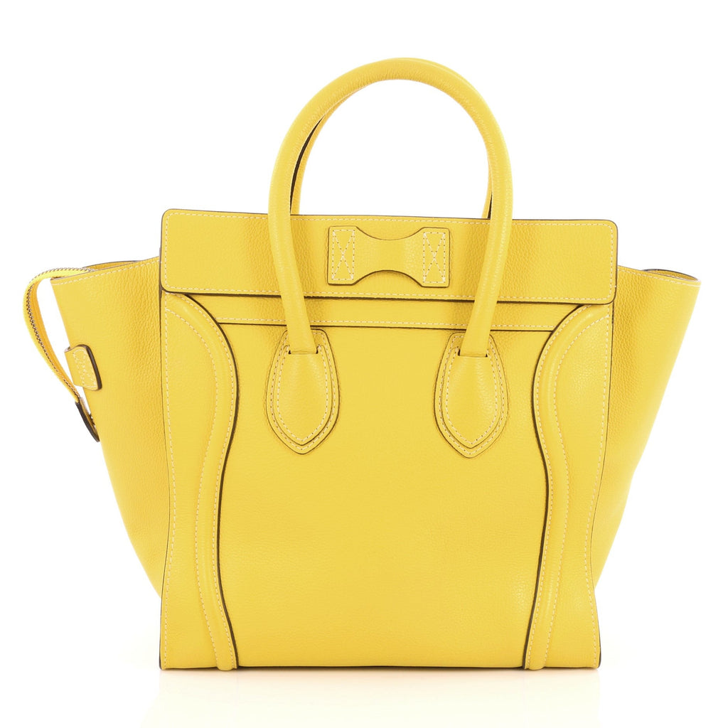 Celine Luggage Handbag Grainy Leather Mini