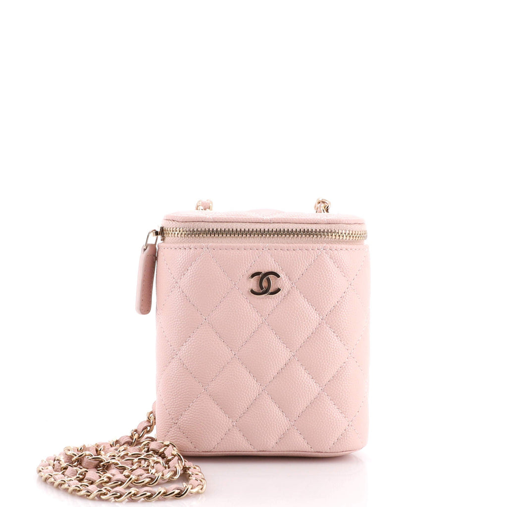 Classic Vanity Case with Chain Quilted Caviar Mini