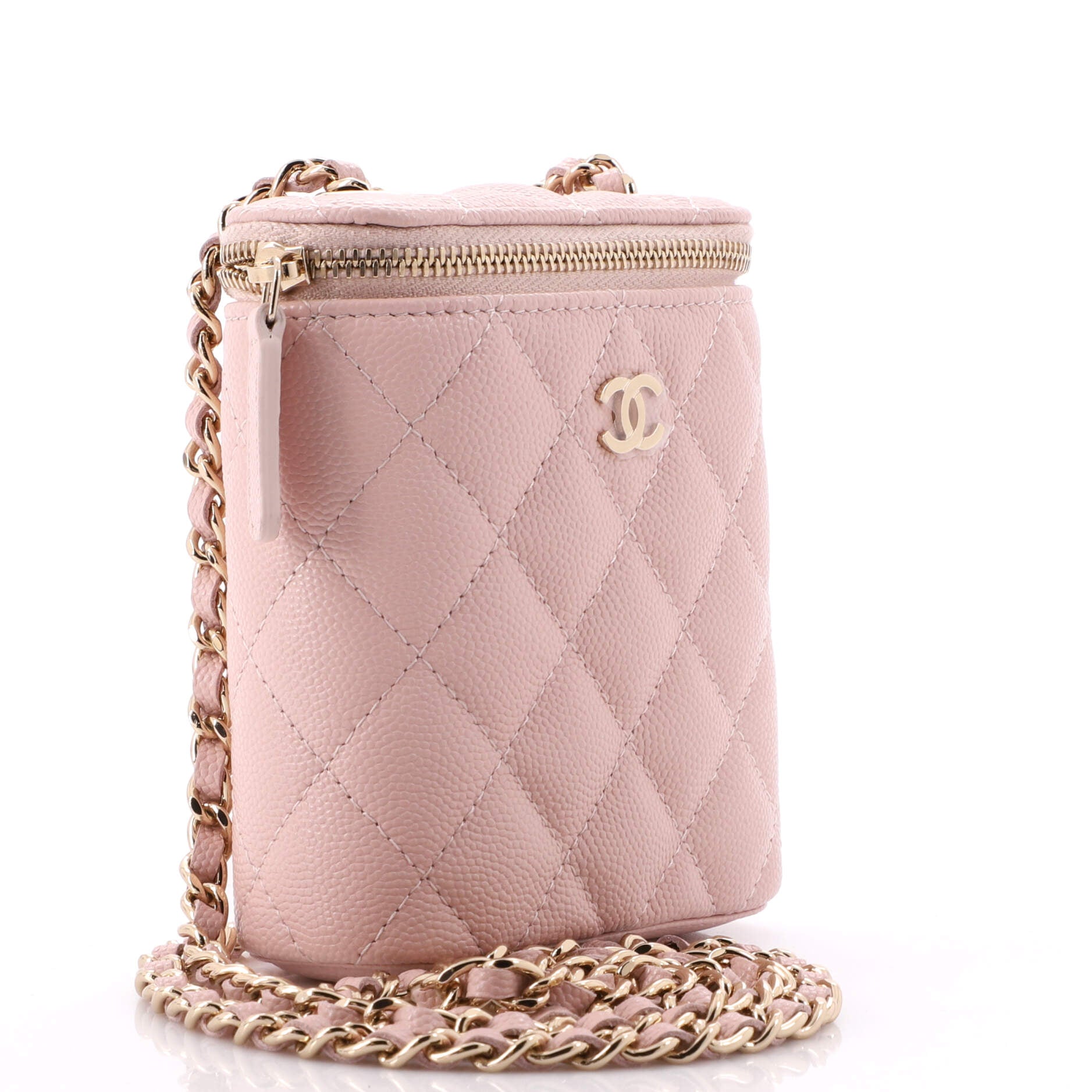 Classic Vanity Case with Chain Quilted Caviar Mini