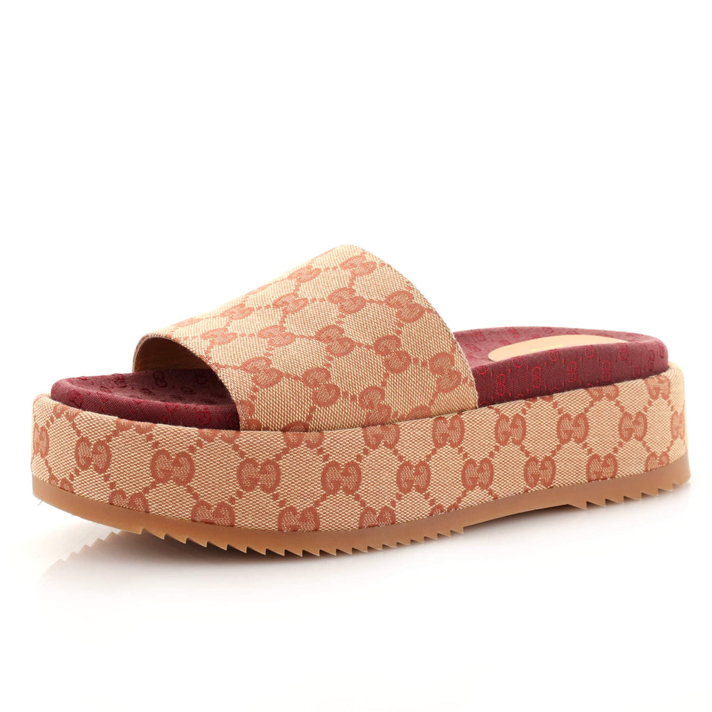 Women's Angelina Platform Slide Sandals GG Canvas