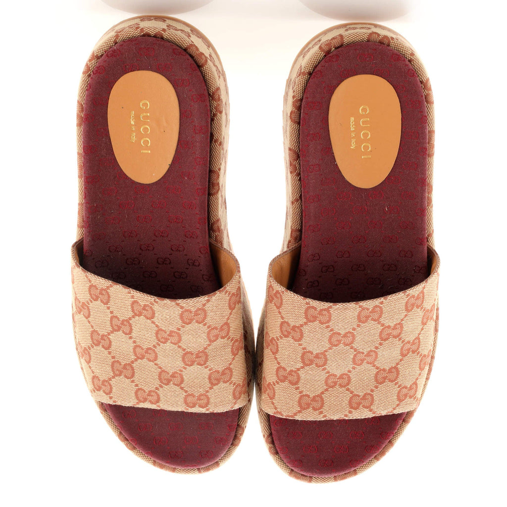 Women's Angelina Platform Slide Sandals GG Canvas