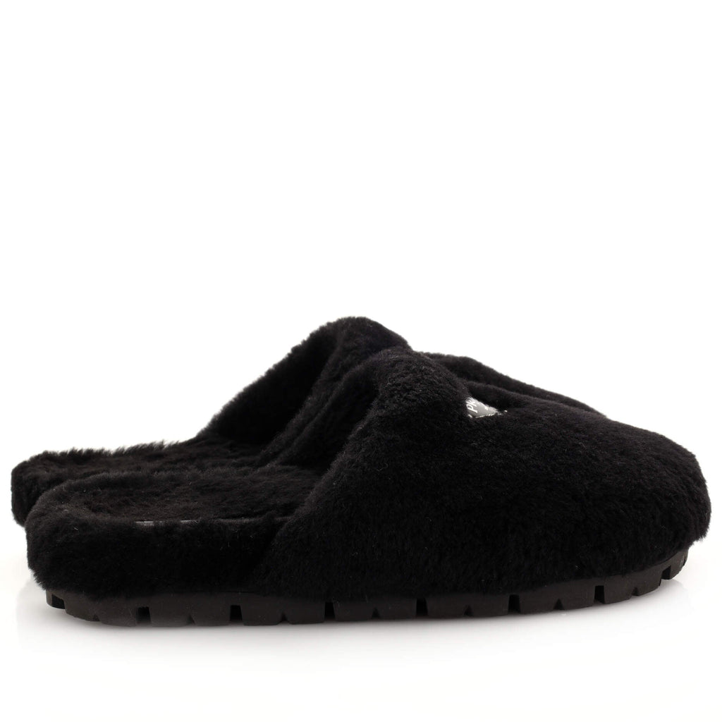Women's Triangle Logo Mules Fur