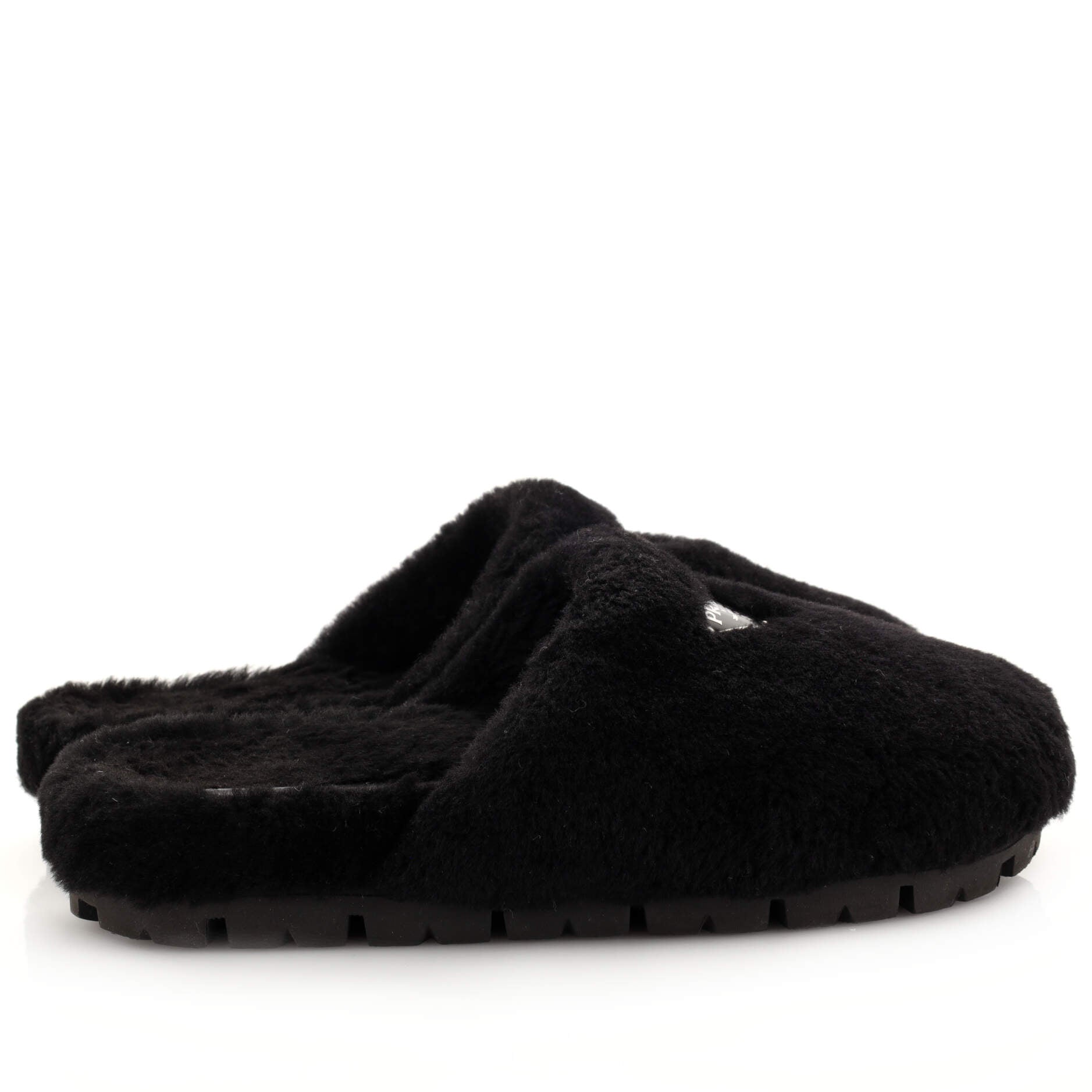 Women's Triangle Logo Mules Fur