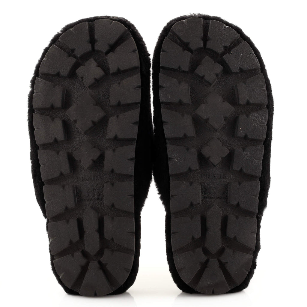 Women's Triangle Logo Mules Fur