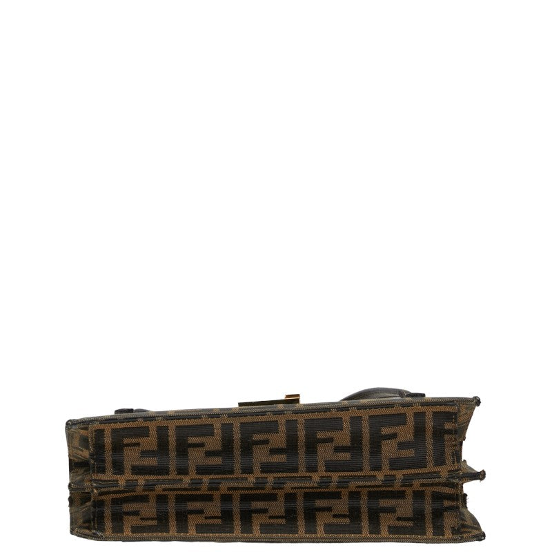 Fendi Zucca Canvas Leather Handbag