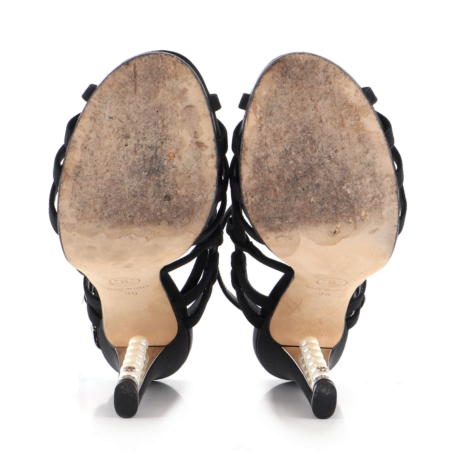 Women's Pearl Heel Strappy Sandals Grosgrain