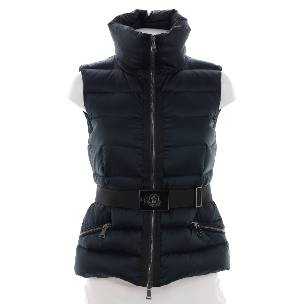 Women's Tareg Puffer Belted Vest Quilted Polyester Blend with Down