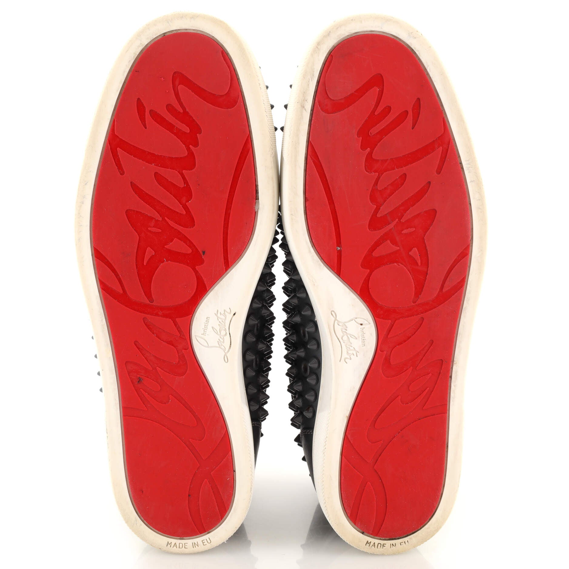Men's Louis Spikes Flat High-Top Sneakers Studded Leather