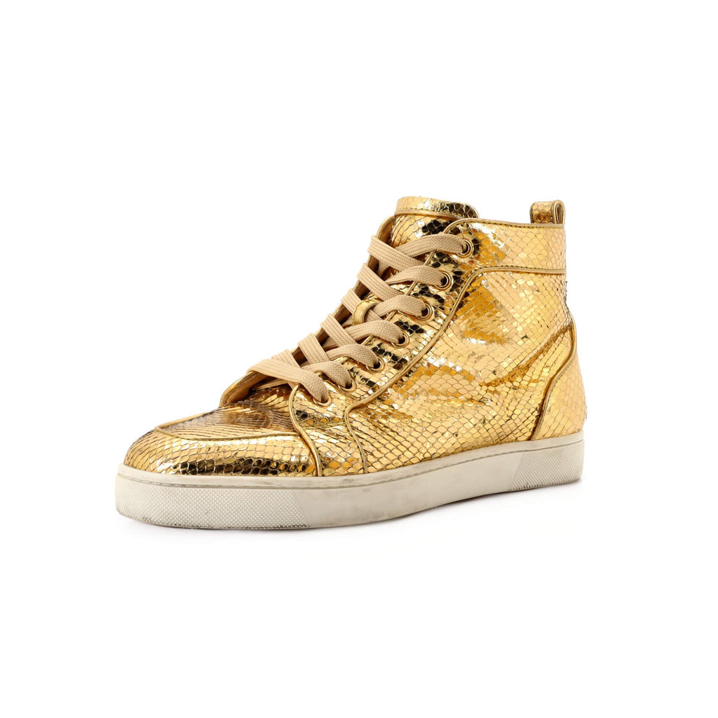 Men's Louis Flat High-Top Sneakers Python