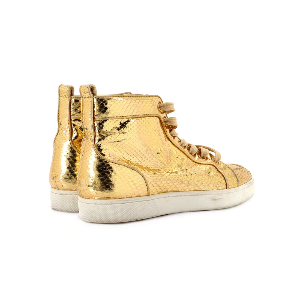 Men's Louis Flat High-Top Sneakers Python