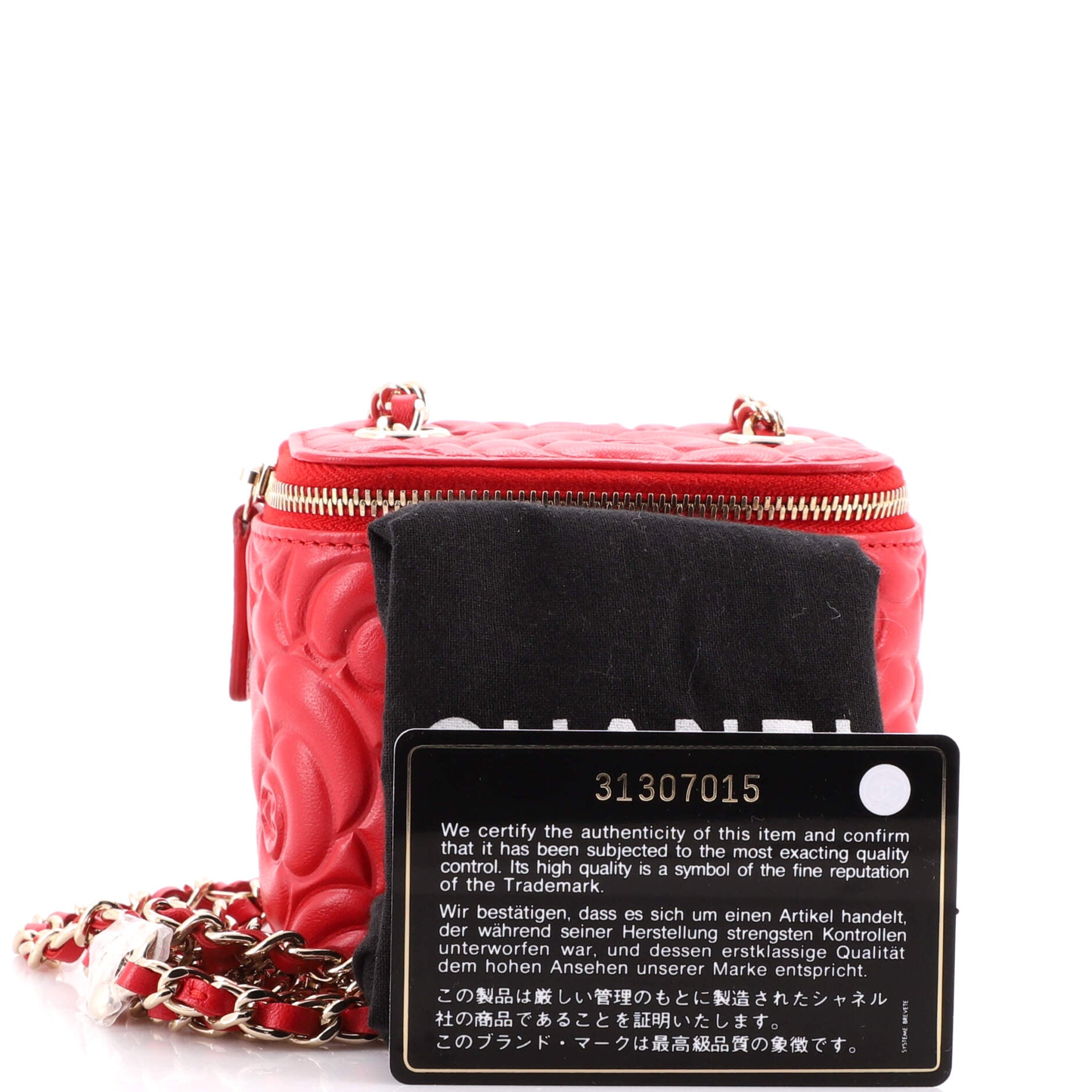 Classic Vanity Case with Chain Quilted Caviar Mini