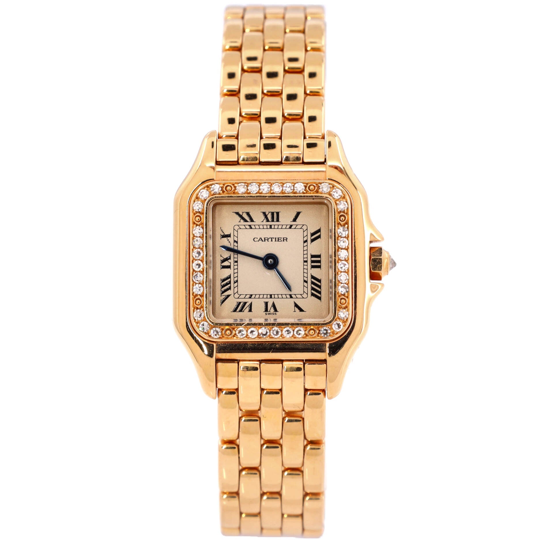 Panthere de Cartier Quartz Watch Yellow Gold with Diamond Bezel 22