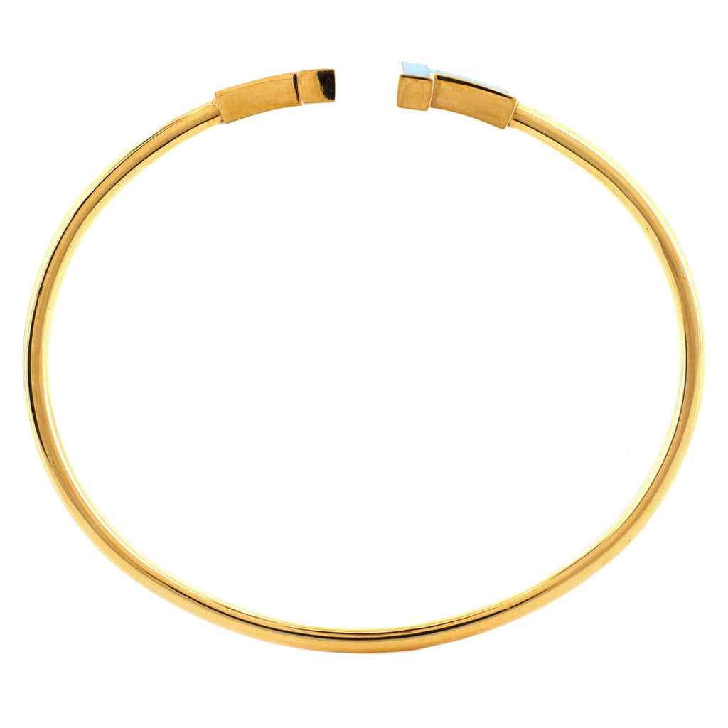 T Wire Bracelet 18K Yellow Gold with Turquoise