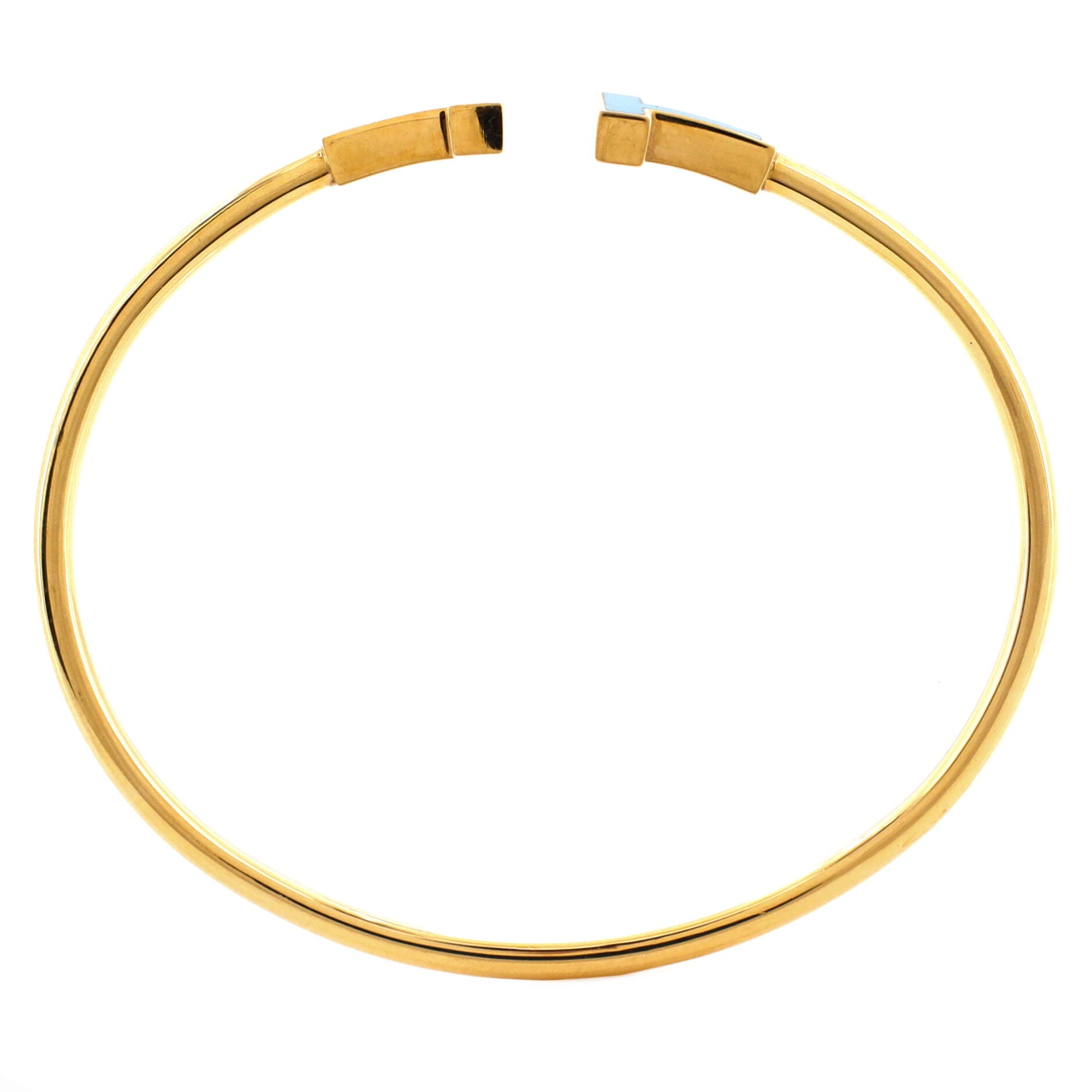 T Wire Bracelet 18K Yellow Gold with Turquoise