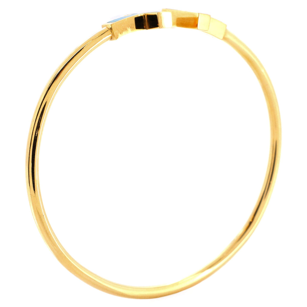 T Wire Bracelet 18K Yellow Gold with Turquoise
