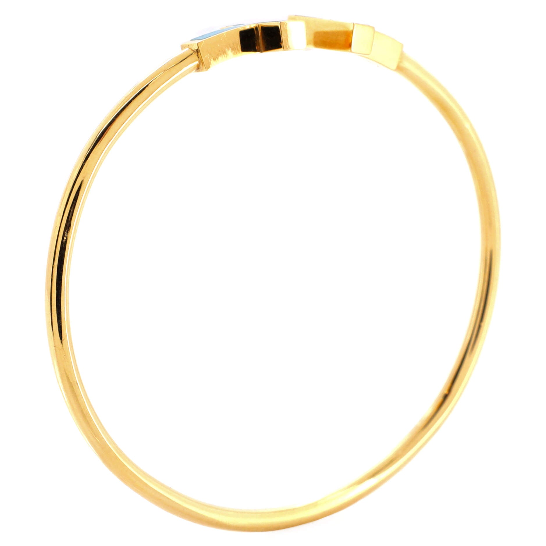 T Wire Bracelet 18K Yellow Gold with Turquoise