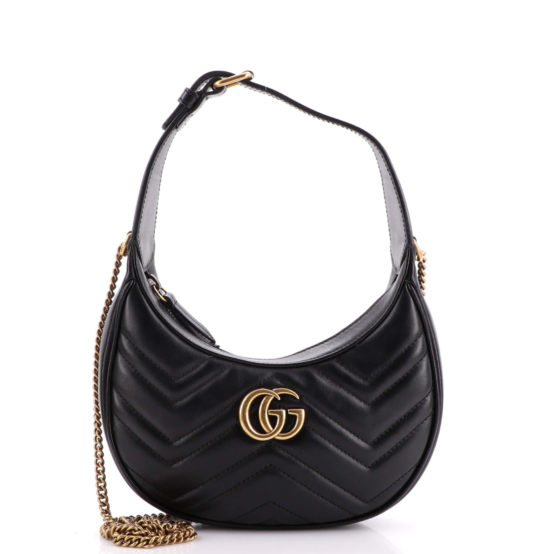 GG Marmont Half Moon Hobo Leather Mini