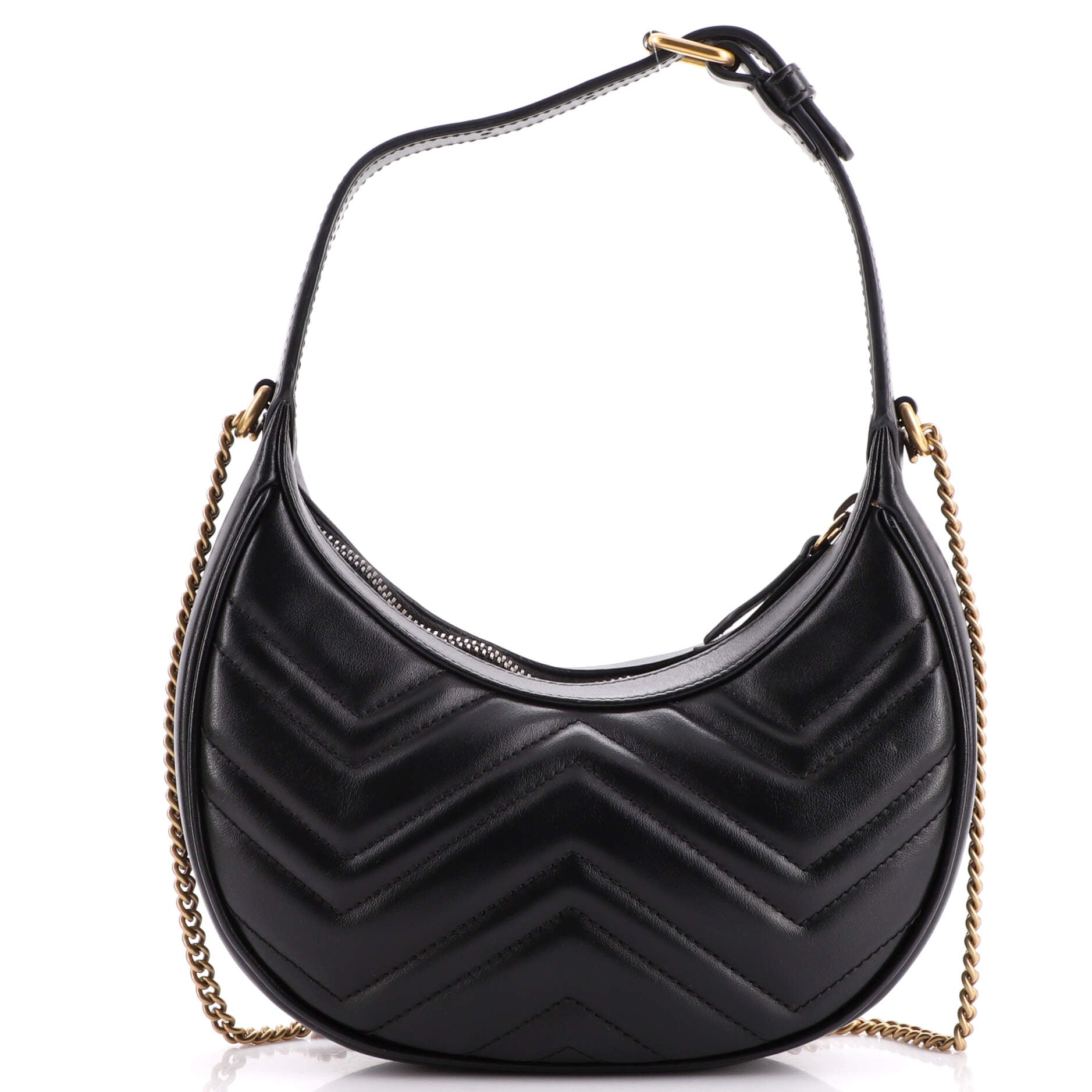 GG Marmont Half Moon Hobo Leather Mini