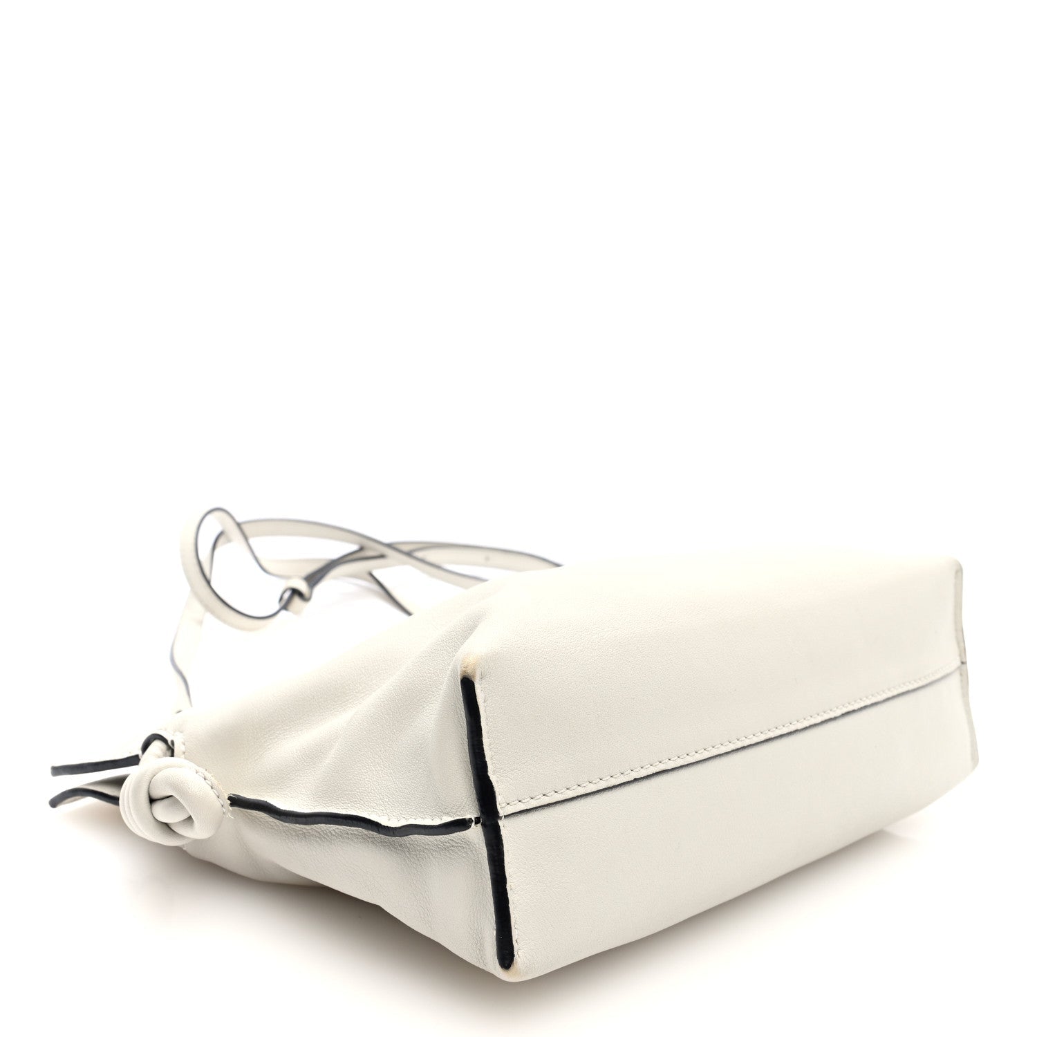 Calfskin Mini Flamenco Knot Clutch Soft White