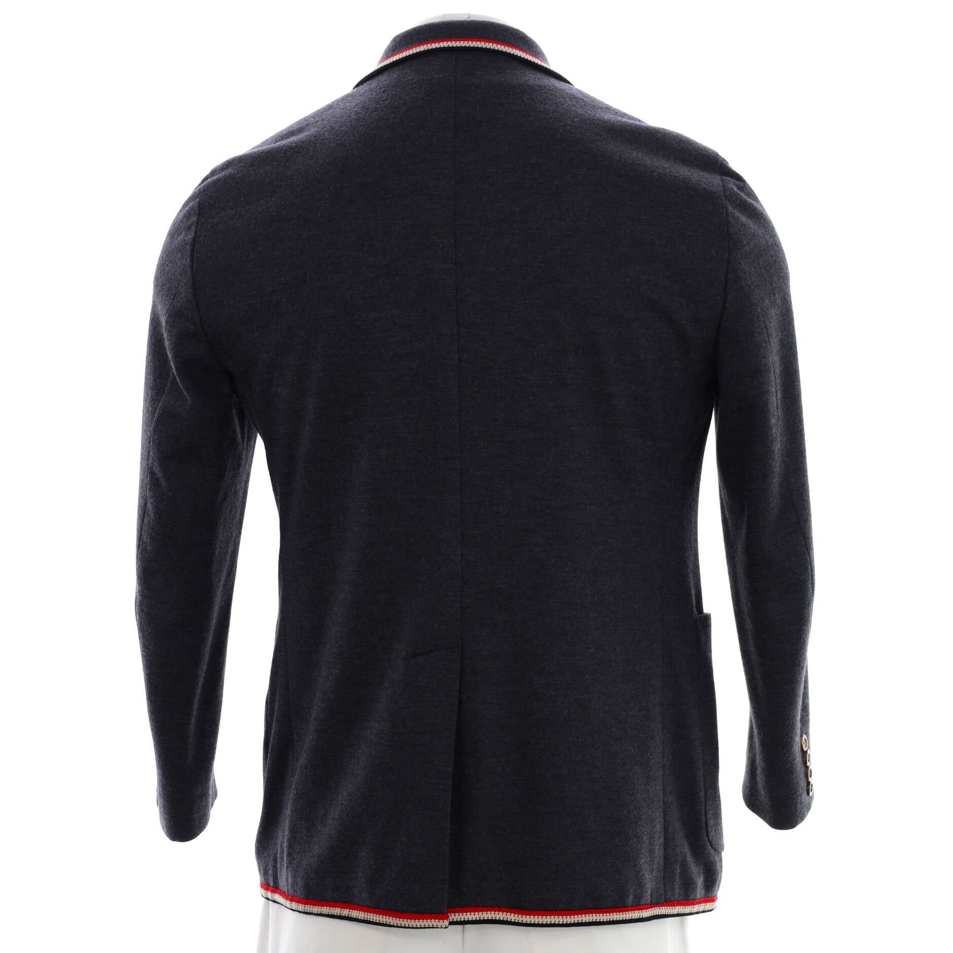 Men's Button Up Blazer Wool with Embroidered Detail